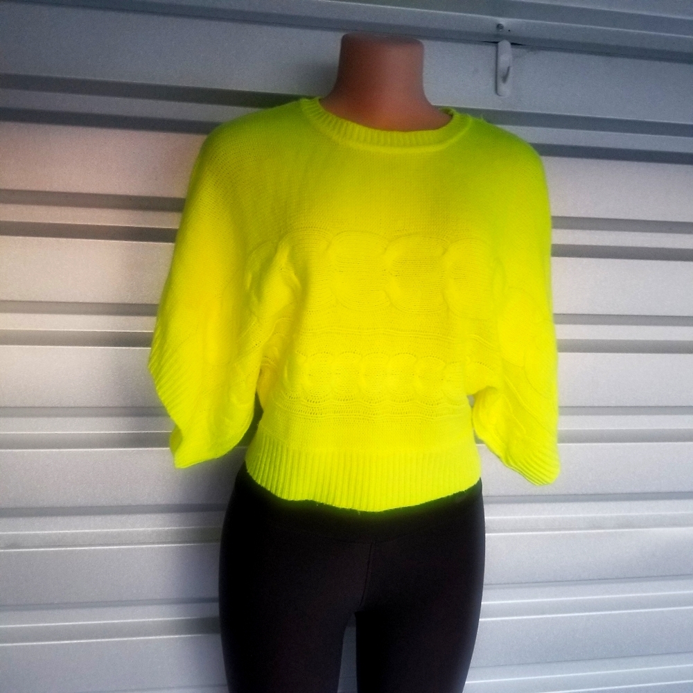 Neon crop top sweatshirt